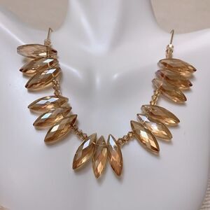 BLING bling bling gold glass crystals in gold plated chain necklace NEW handmade